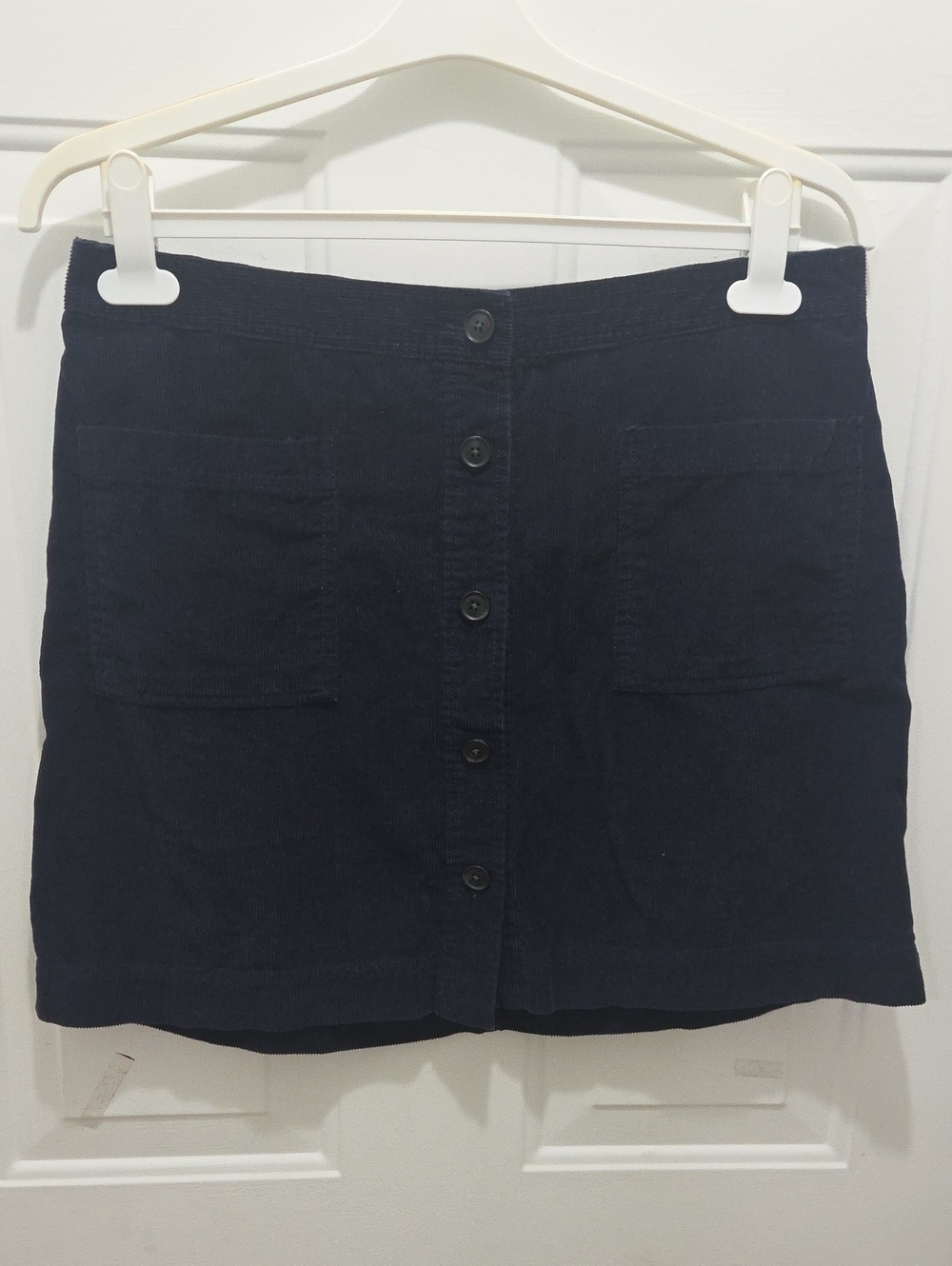 Gap Navy Corduroy Button Front Mini Skirt L